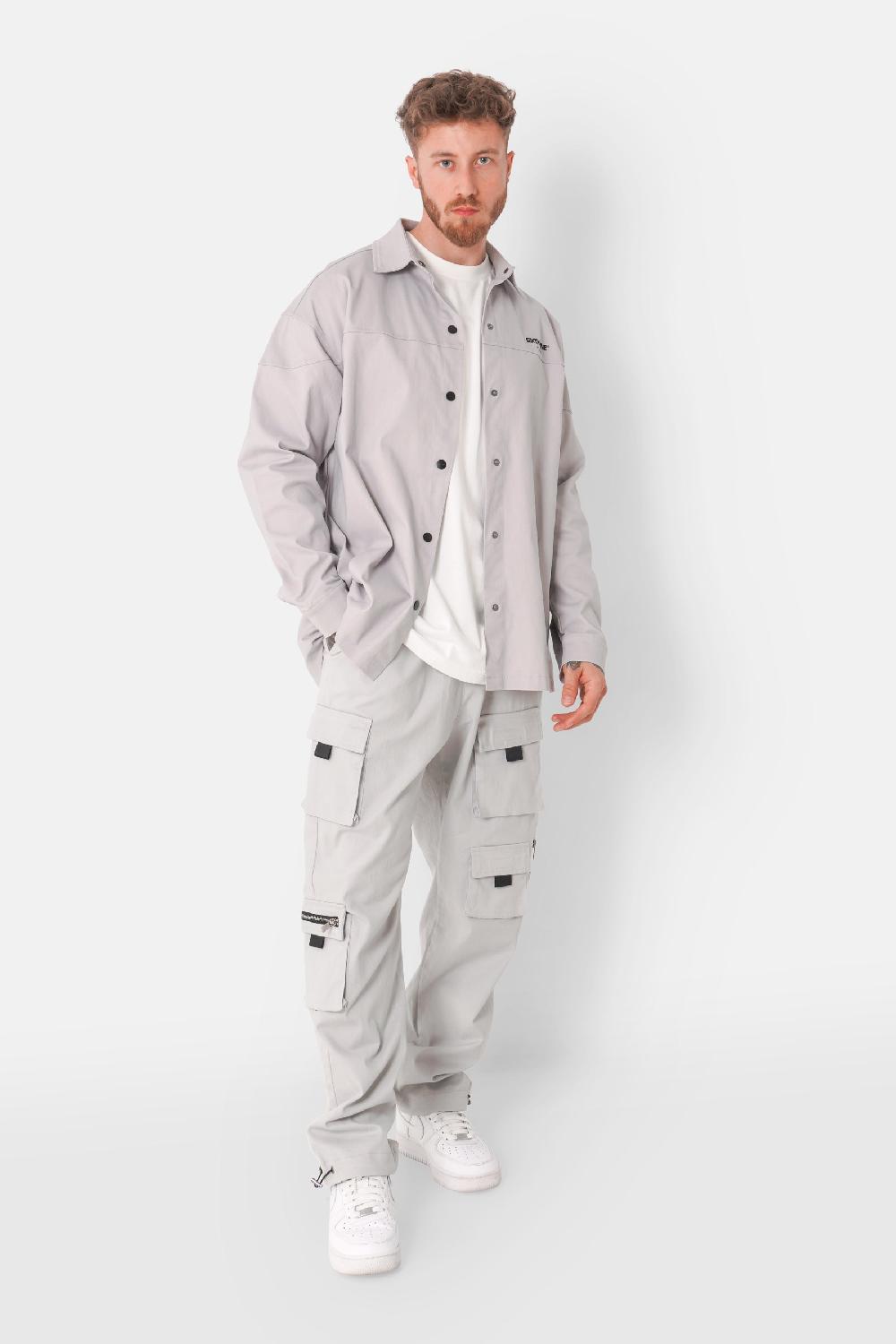 Sixth June Chemise Oversized Logo Gris