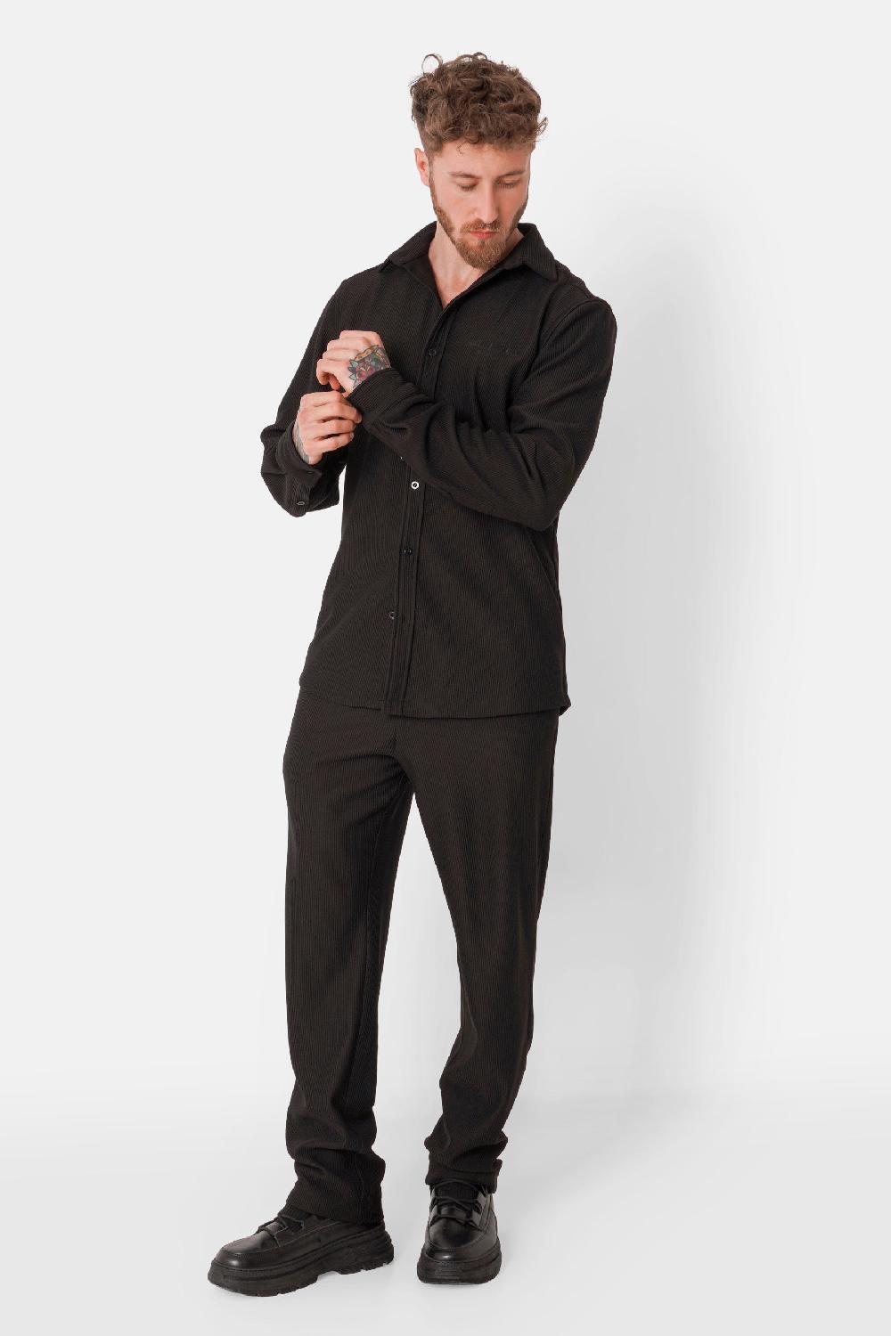 Sixth June Chemise Plissé Manches Longues Noir