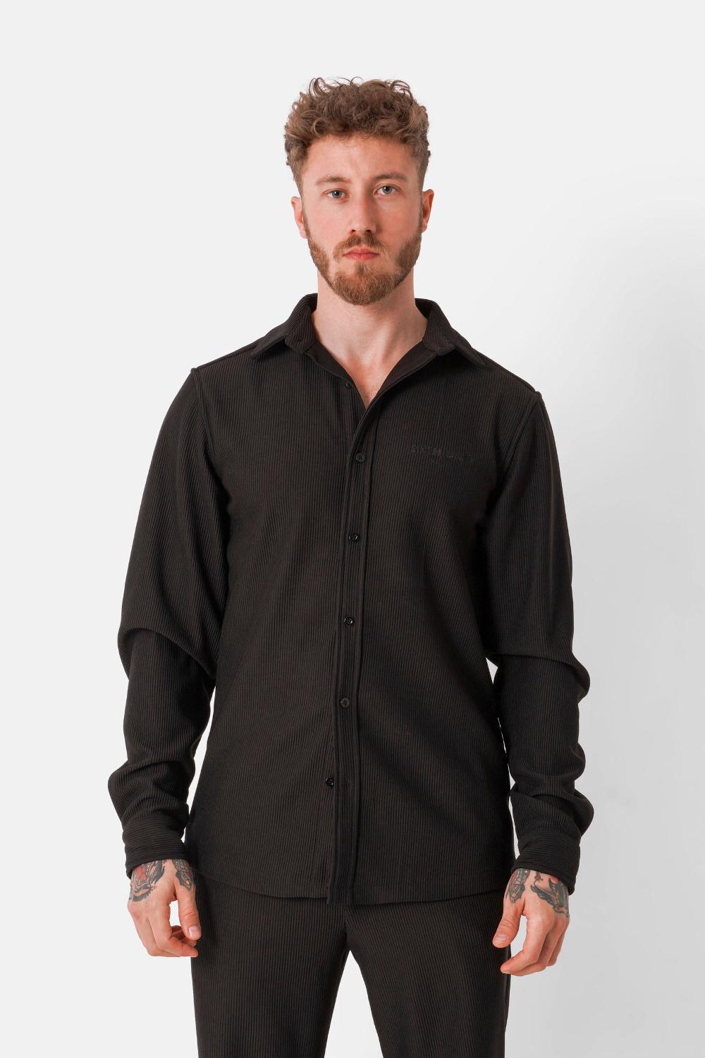 sixth june Chemise plissé manches longues Noir