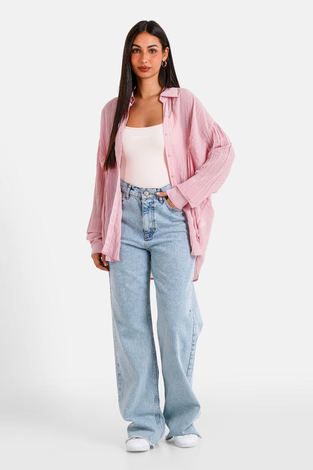 Sixth June Chemise Plissée Fluide Rose