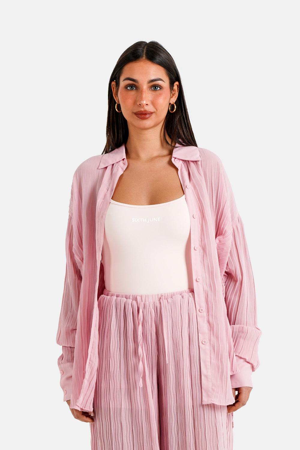 sixth june Chemise plissée fluide Rose