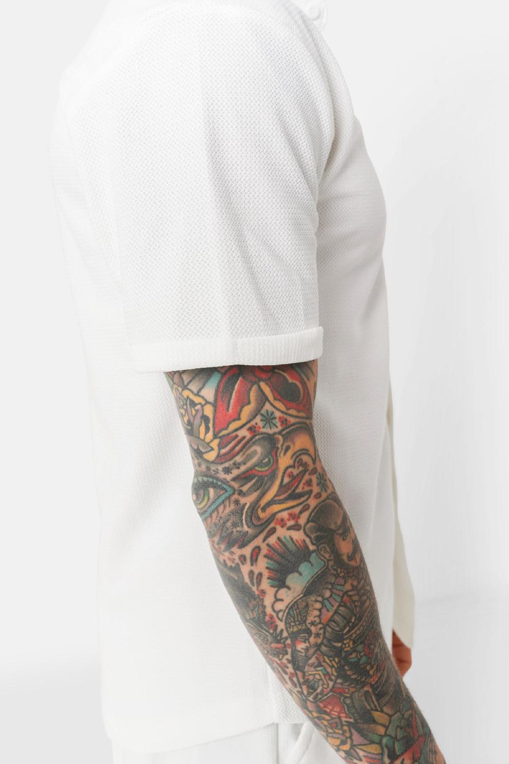 Sixth June Chemise Texturé Logo Brodé Blanc