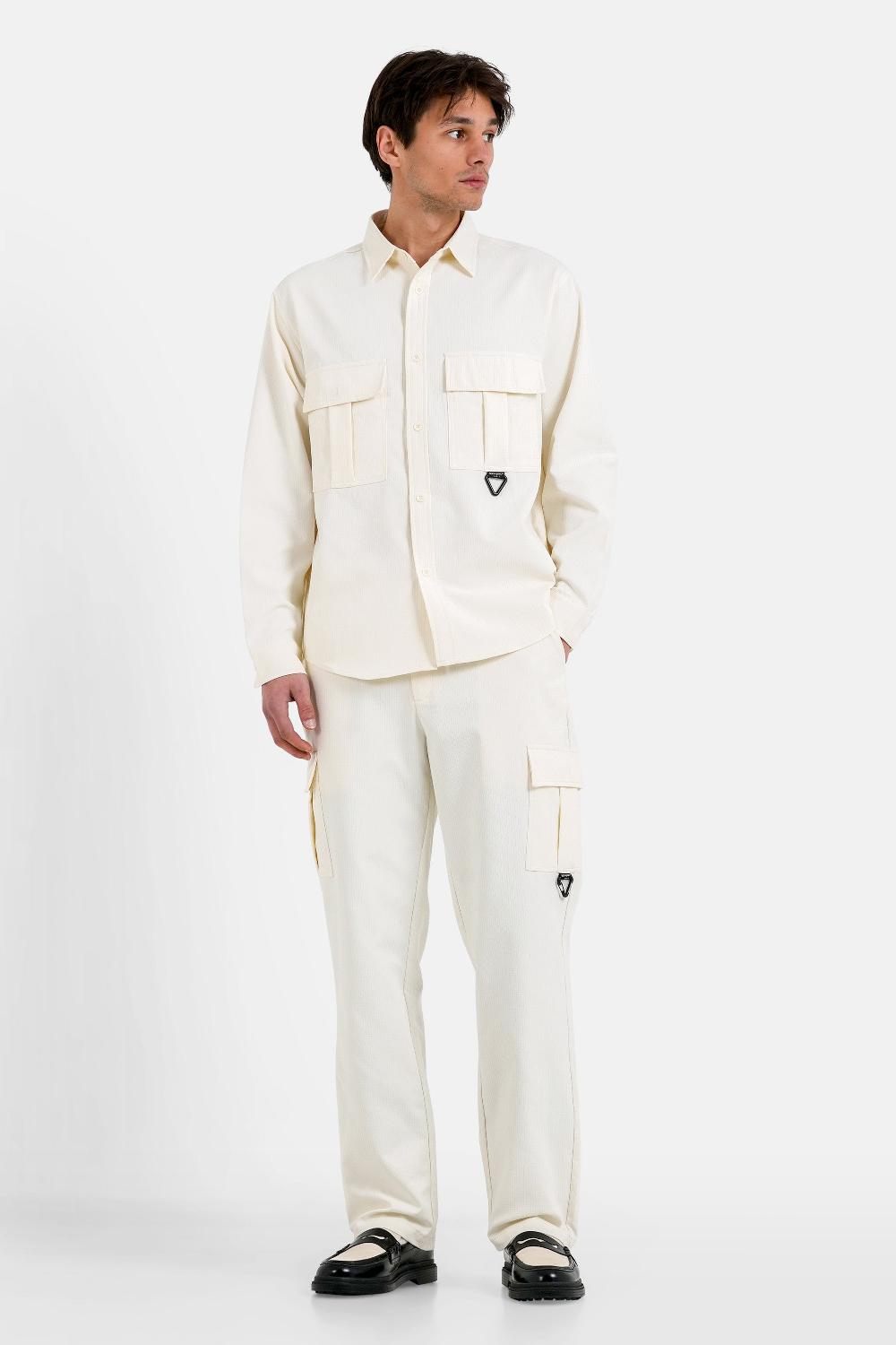 Sixth June Chemise Texturé Utility Blanc Cassé