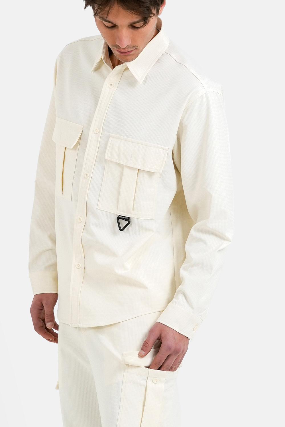Sixth June Chemise Texturé Utility Blanc Cassé