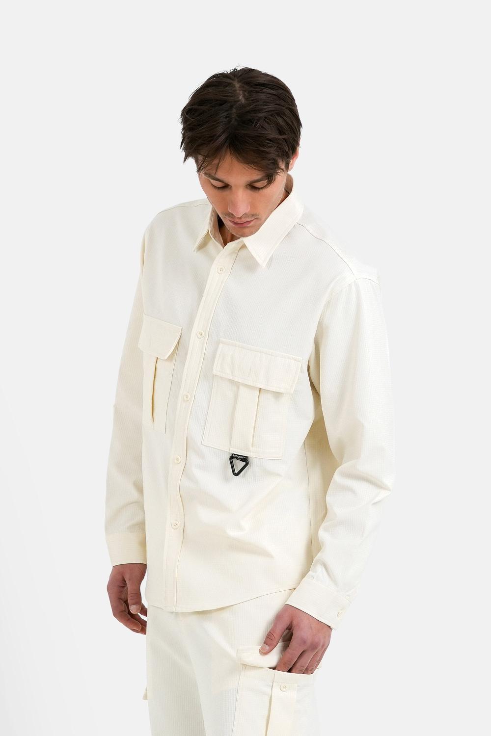 Sixth June Chemise Texturé Utility Blanc Cassé