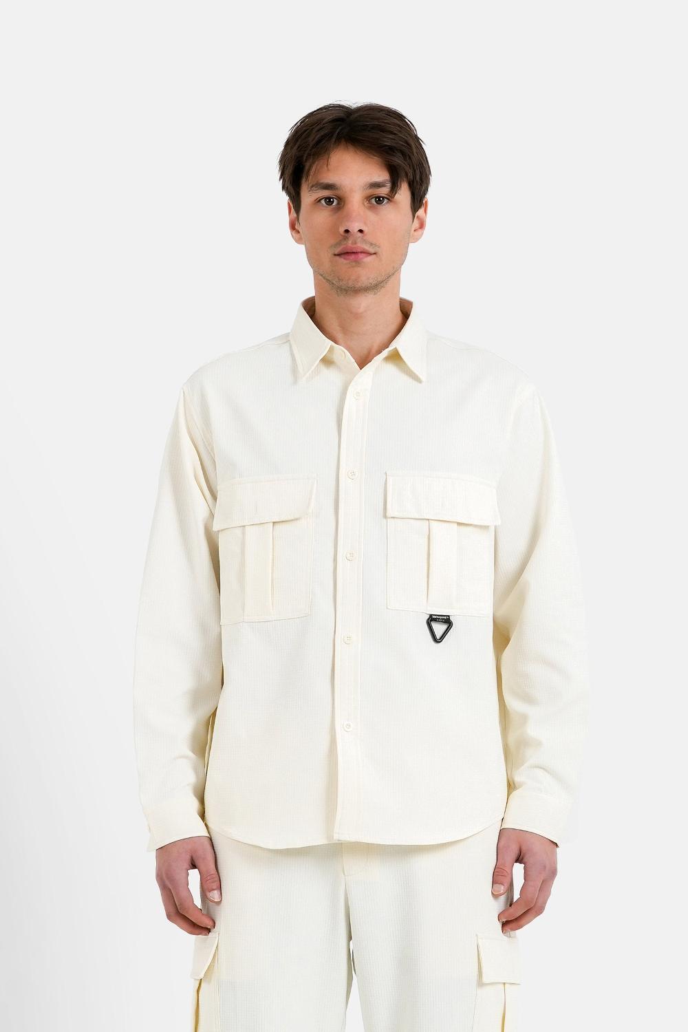 sixth june Chemise texturé utility Blanc cassé