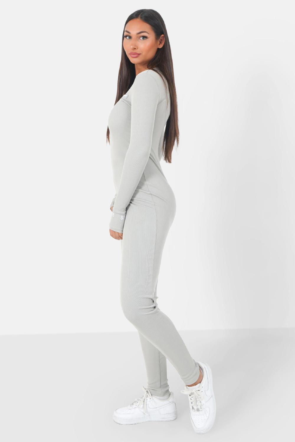 Sixth June Combinaison Côtelée Logo Gris