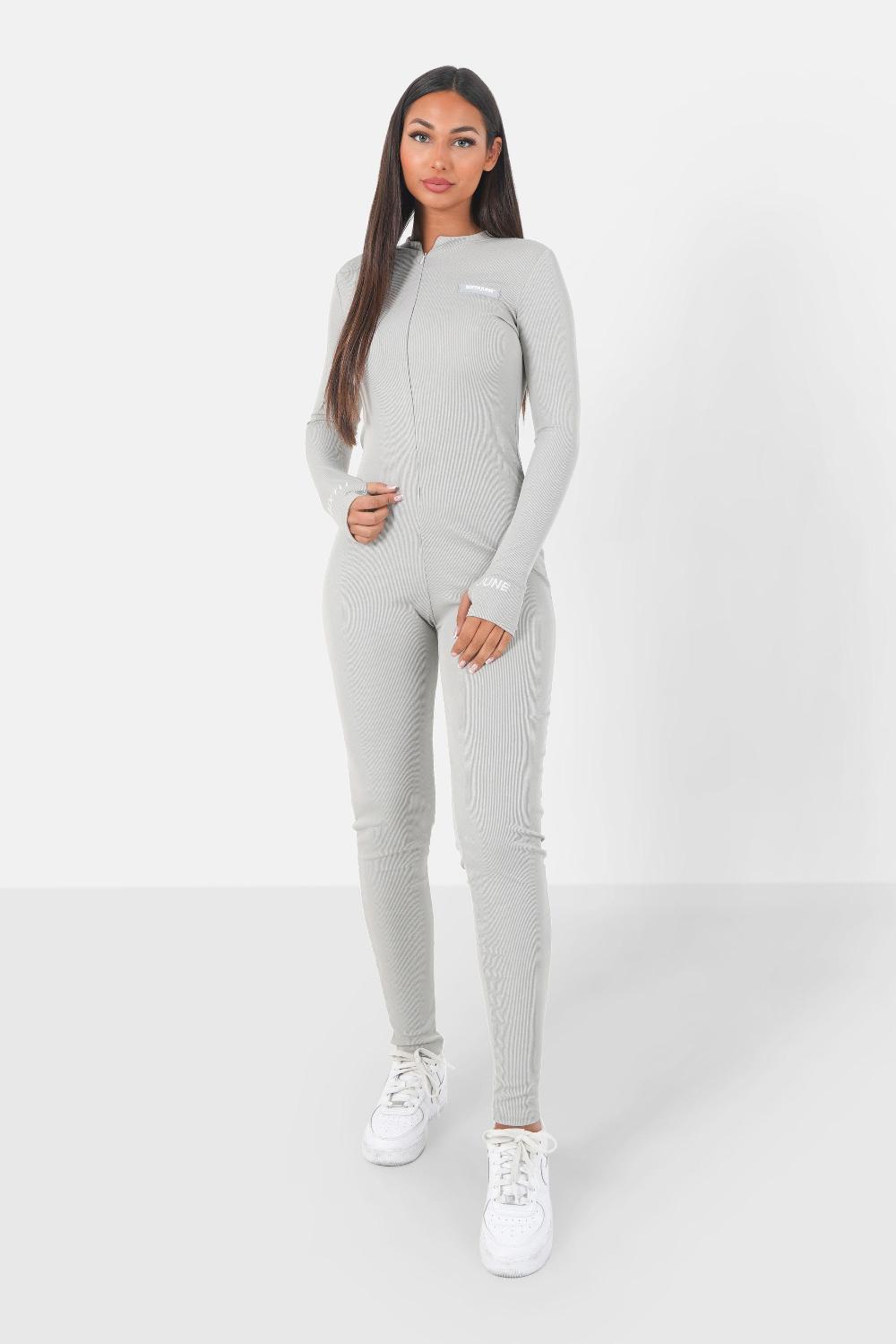 sixth june Combinaison côtelée logo Gris