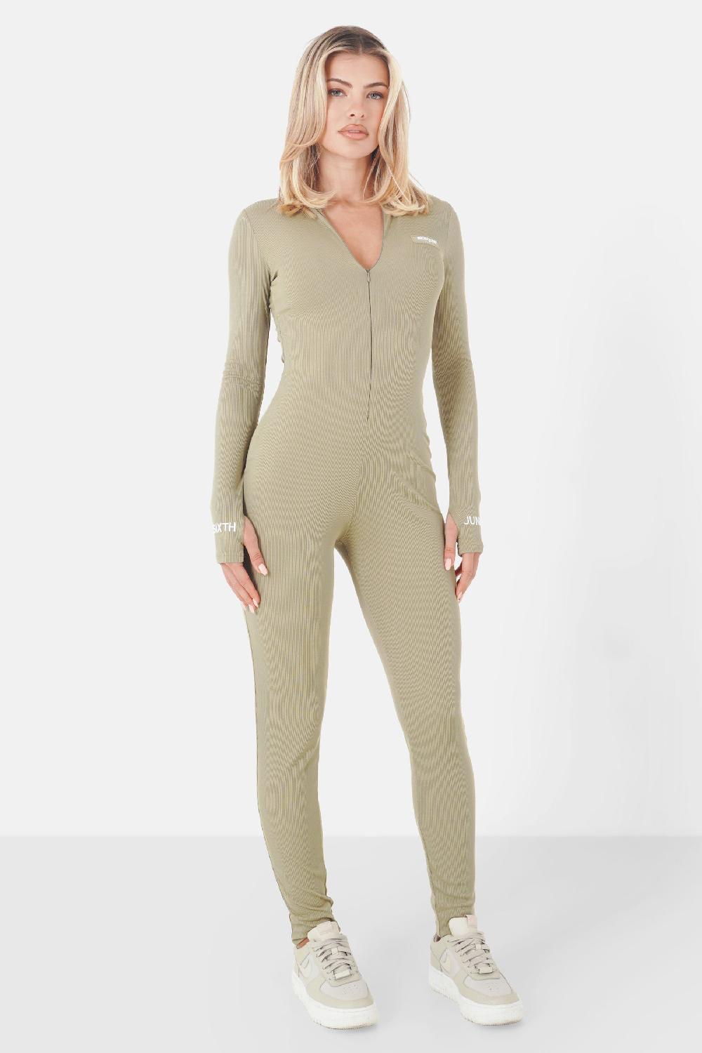 Sixth June Combinaison Côtelée Logo Vert Kaki