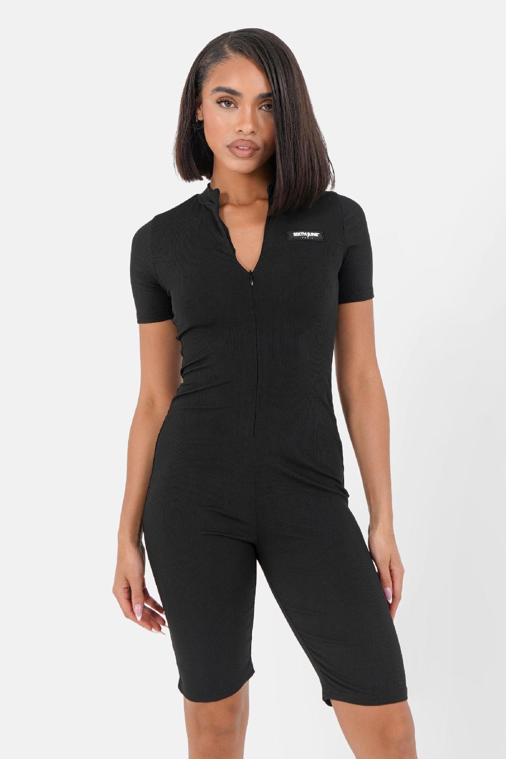 sixth june Combishort côtelée Noir