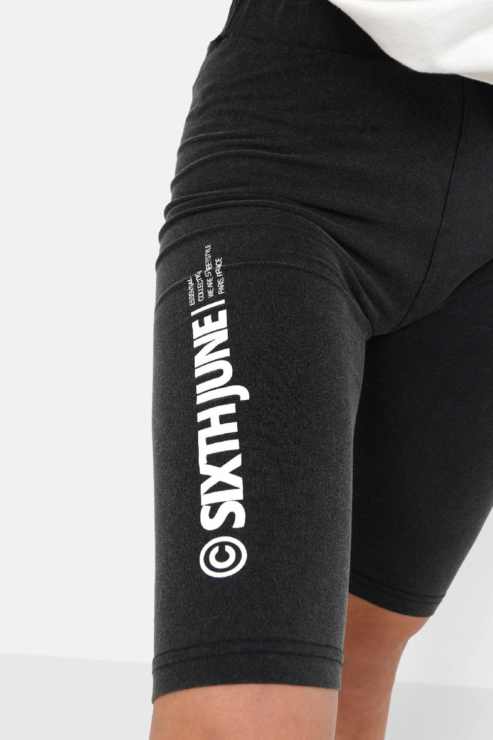 Sixth June Cycliste Mi-long Logo Noir