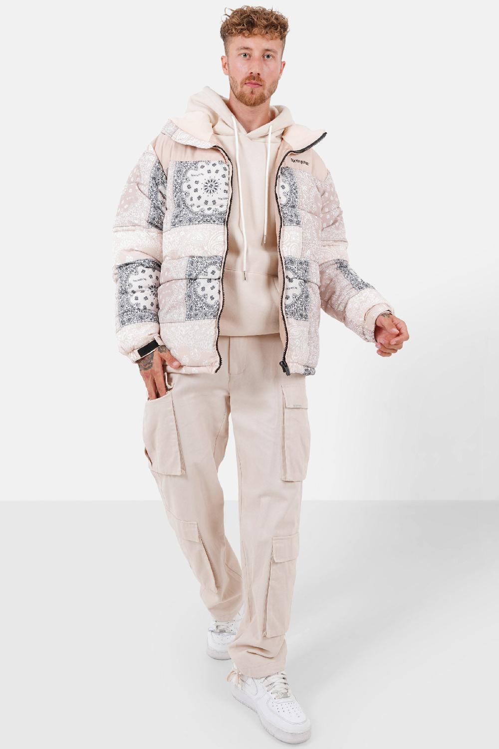 Sixth June Doudoune Bandana Patchwork Beige