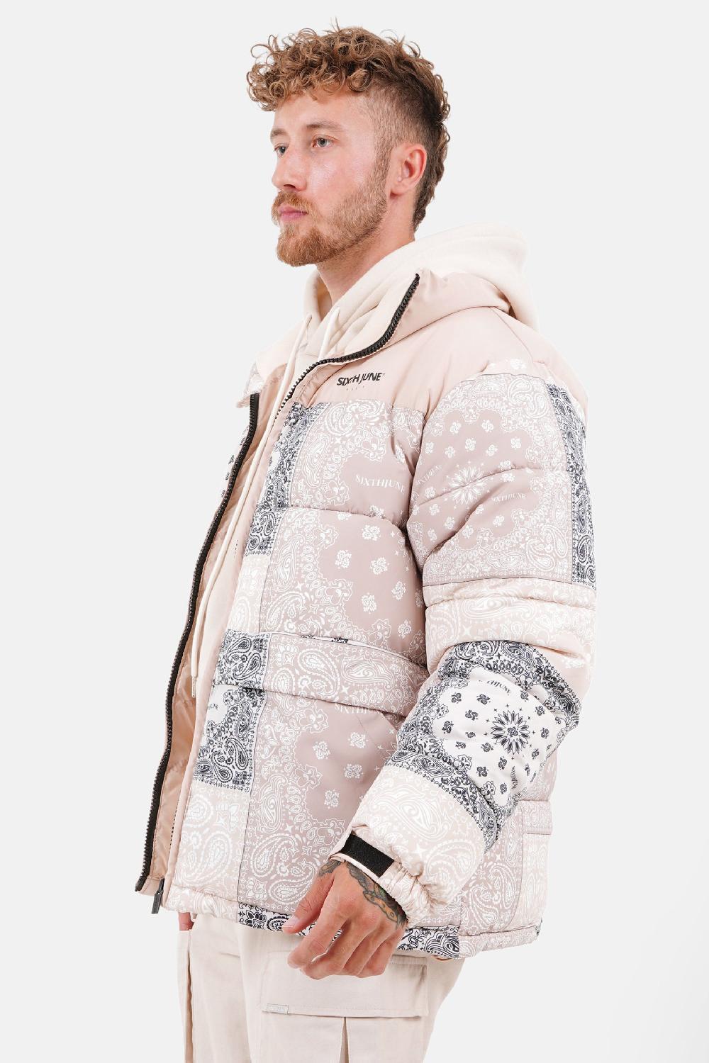Sixth June Doudoune Bandana Patchwork Beige