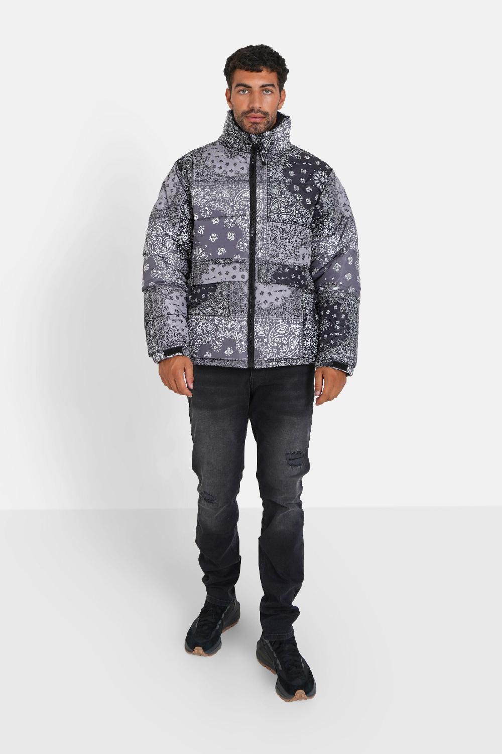 Sixth June Doudoune Bandana Patchwork Gris