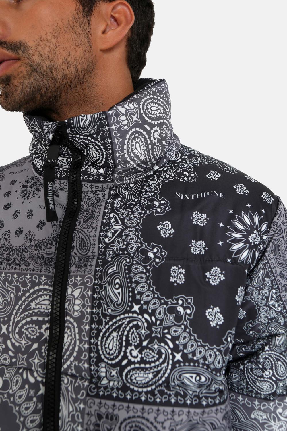 Sixth June Doudoune Bandana Patchwork Gris