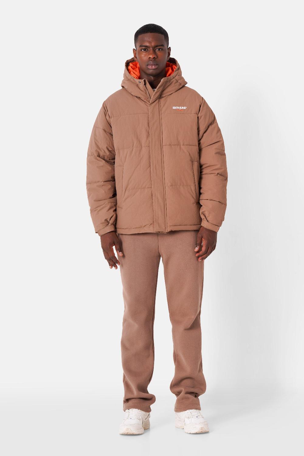 Sixth June Doudoune Bicolore Logo Beige Foncé