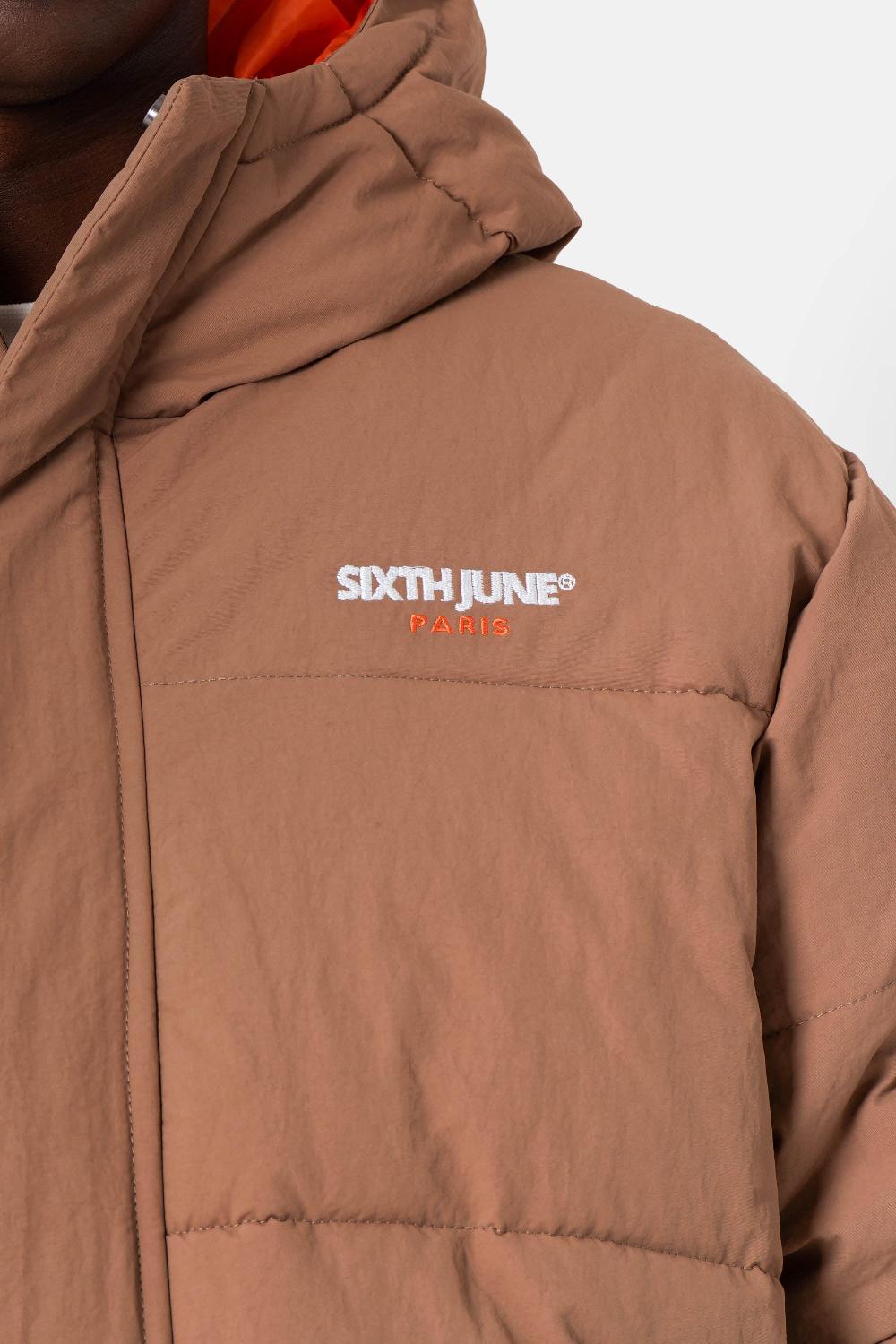 Sixth June Doudoune Bicolore Logo Beige Foncé