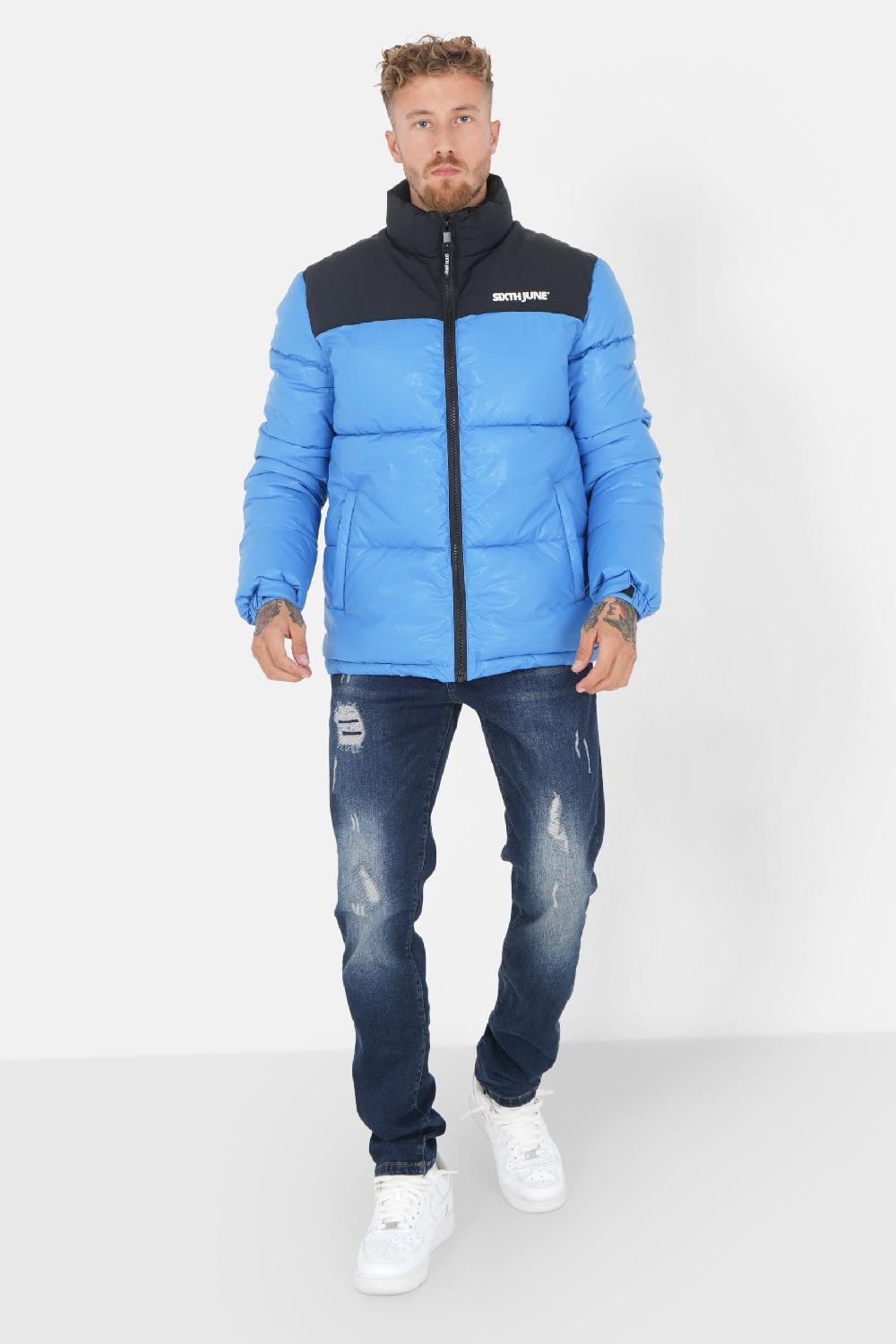 Sixth June Doudoune Bicolore Logo Bleu