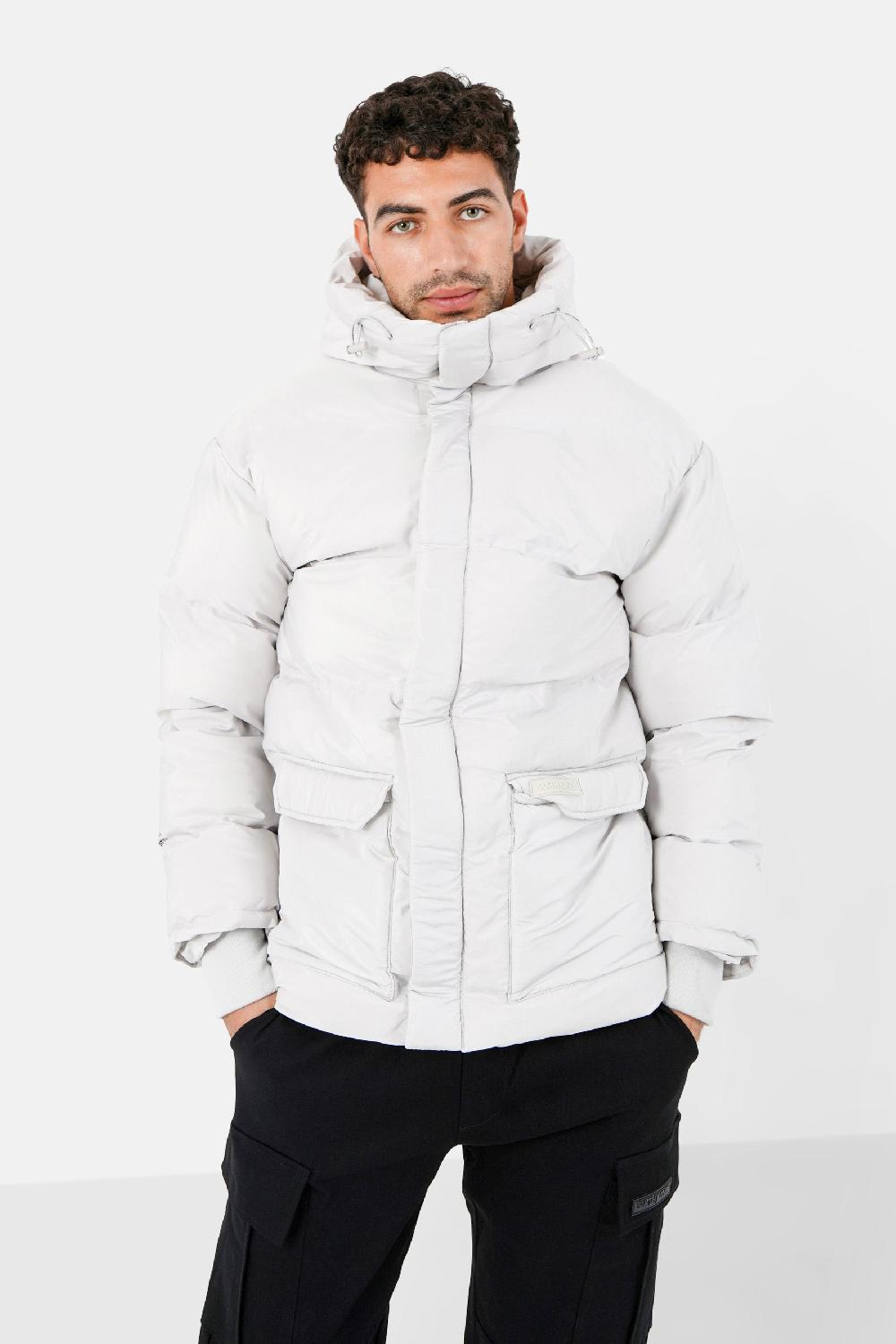 sixth june Doudoune courte détails Gris clair