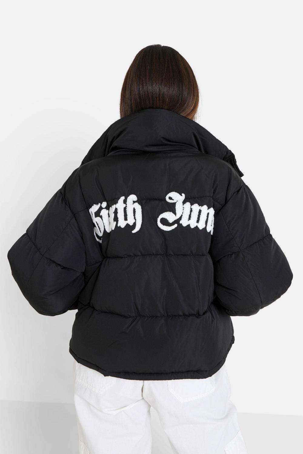 sixth june Doudoune courte logo bouclette Noir