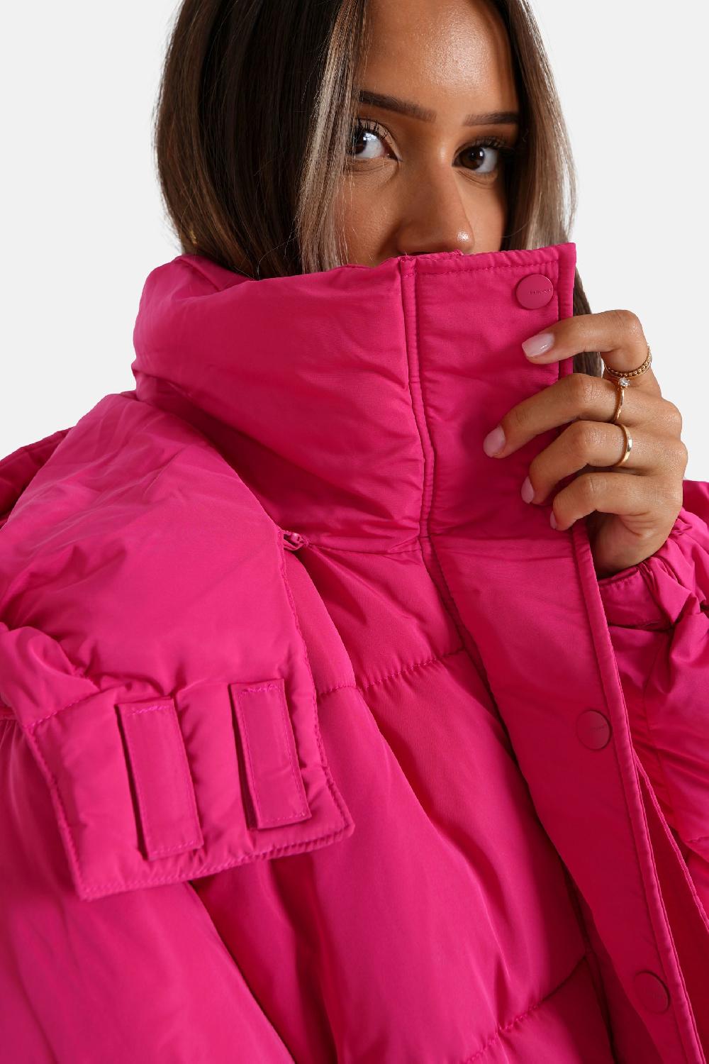 Sixth June Doudoune Courte Matelassé Capuche Rose