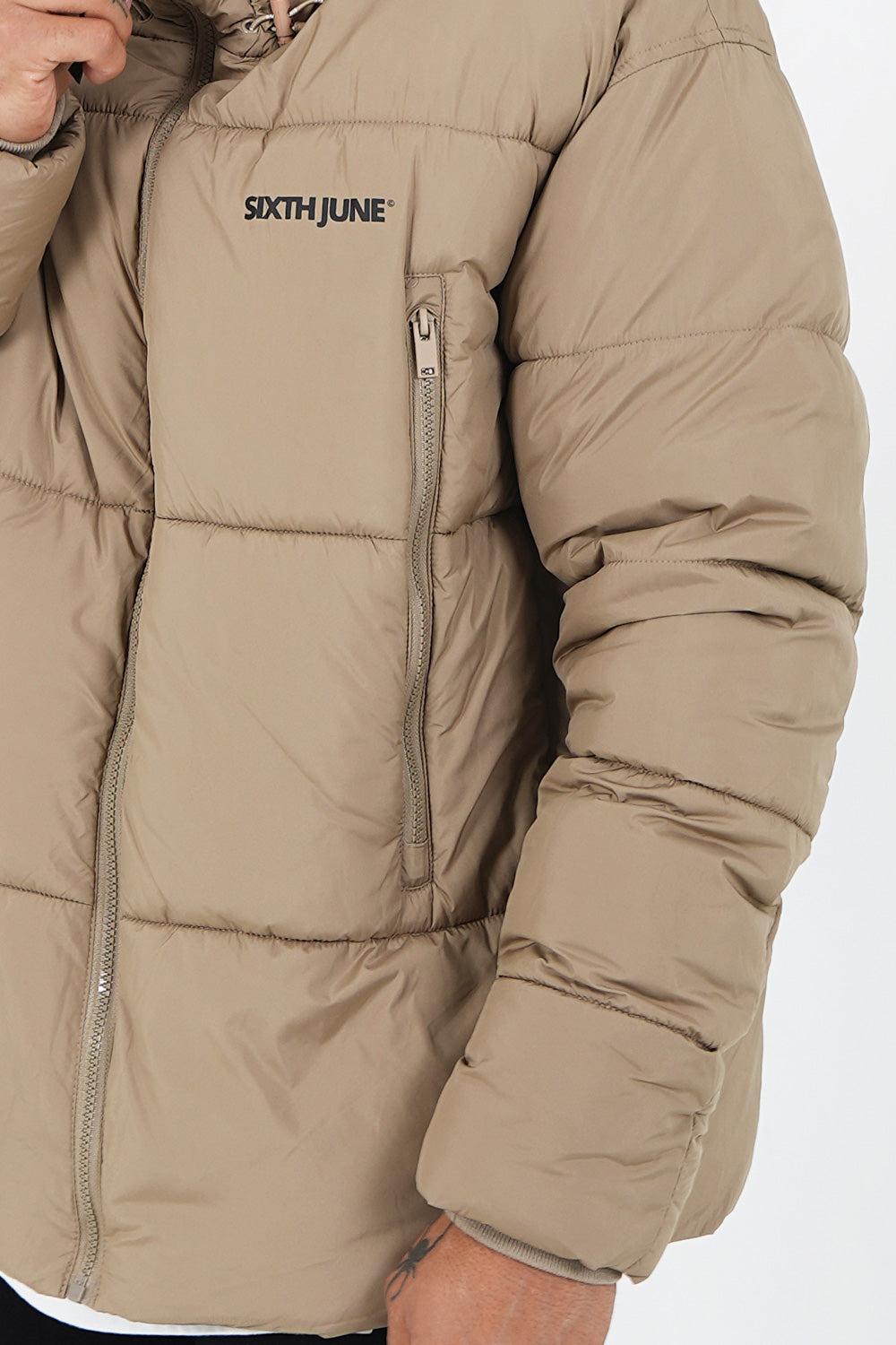 Sixth June Doudoune Courte Matelassée Beige Foncé