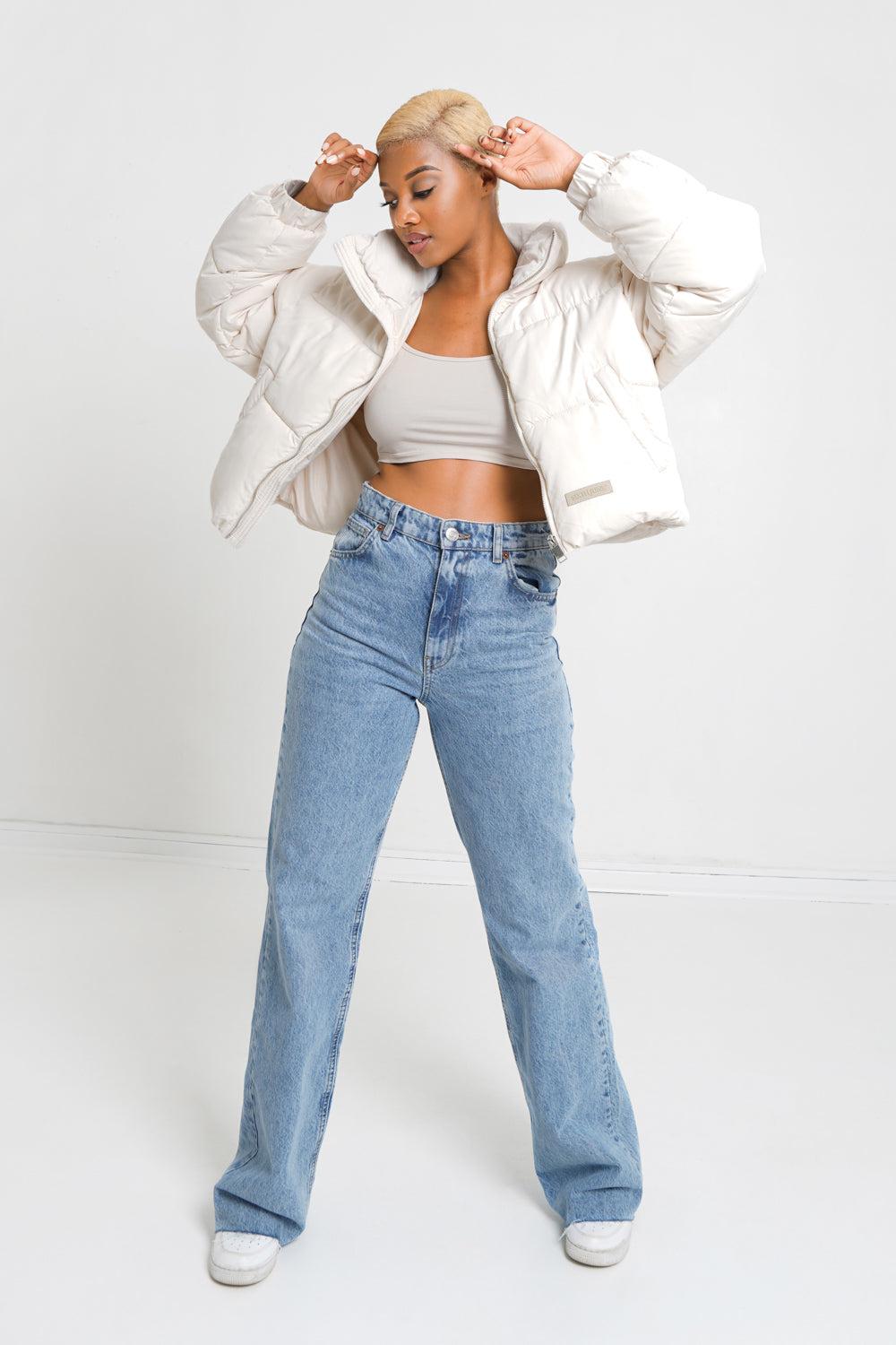 Sixth June Doudoune Courte Matelassée Blanc Cassé