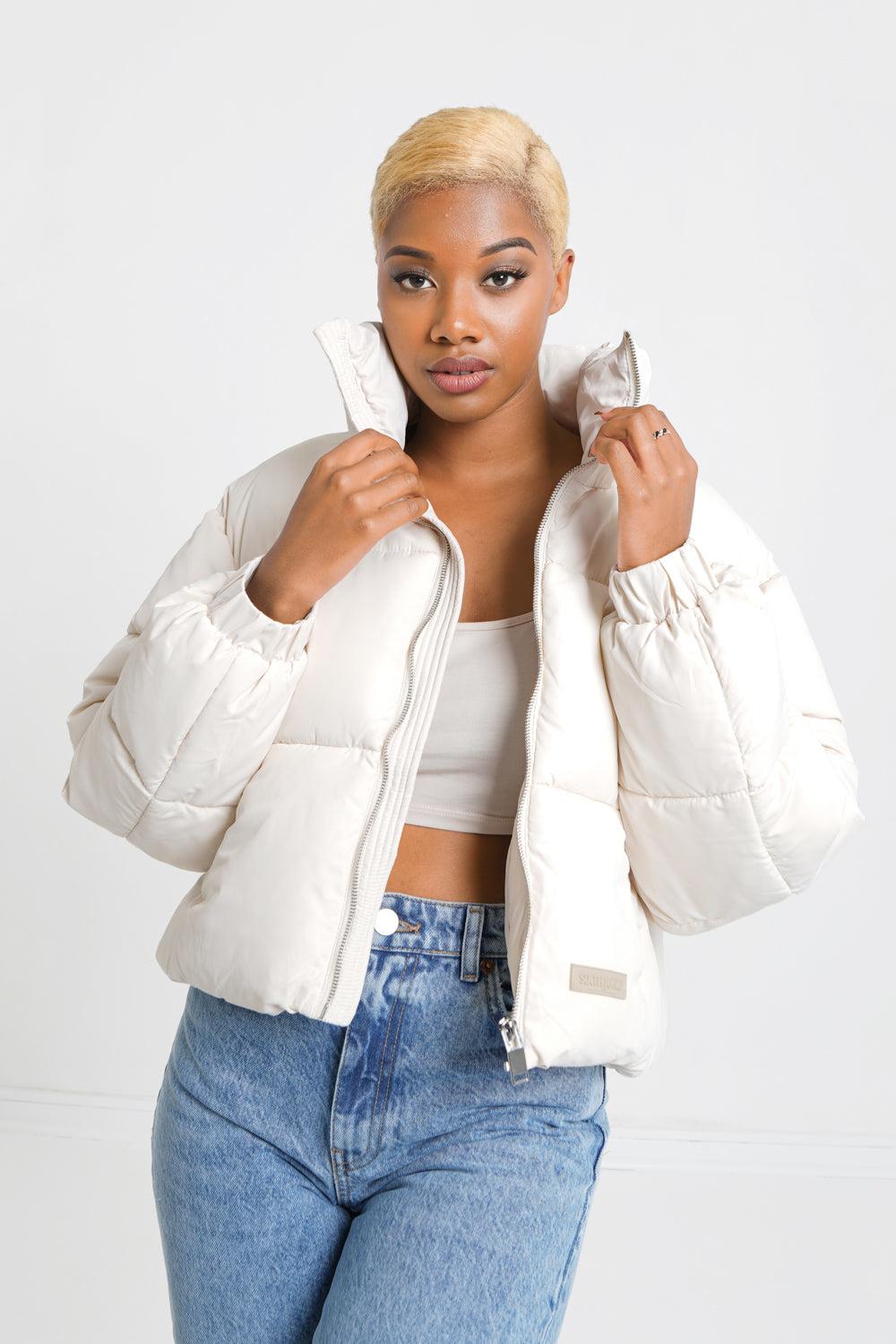 Sixth June Doudoune Courte Matelassée Blanc Cassé