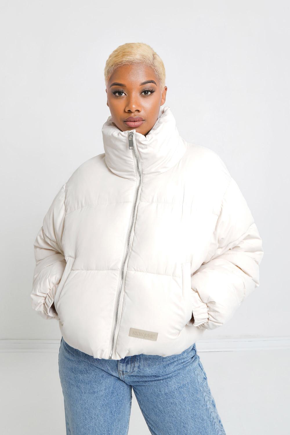 sixth june Doudoune courte matelassée Blanc cassé