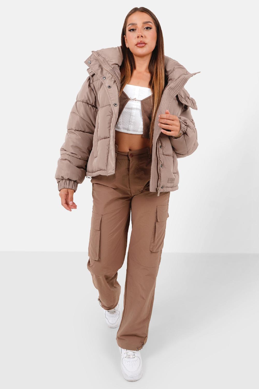 Sixth June Doudoune Courte Oversize Beige Foncé
