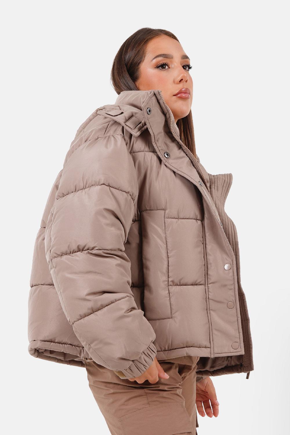 Sixth June Doudoune Courte Oversize Beige Foncé