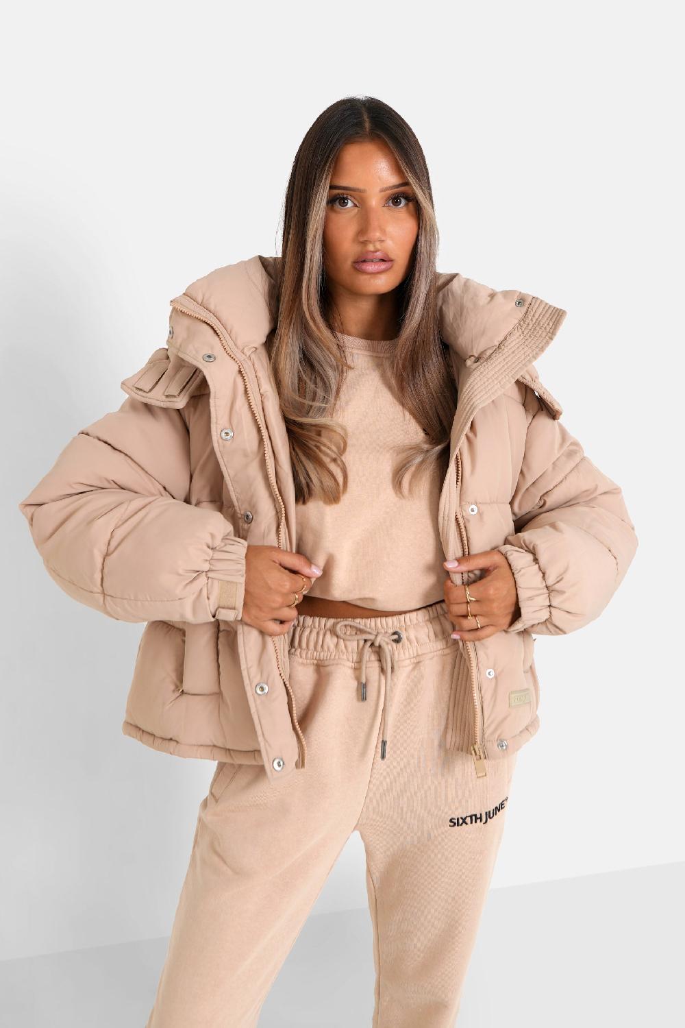 sixth june Doudoune courte oversize Beige