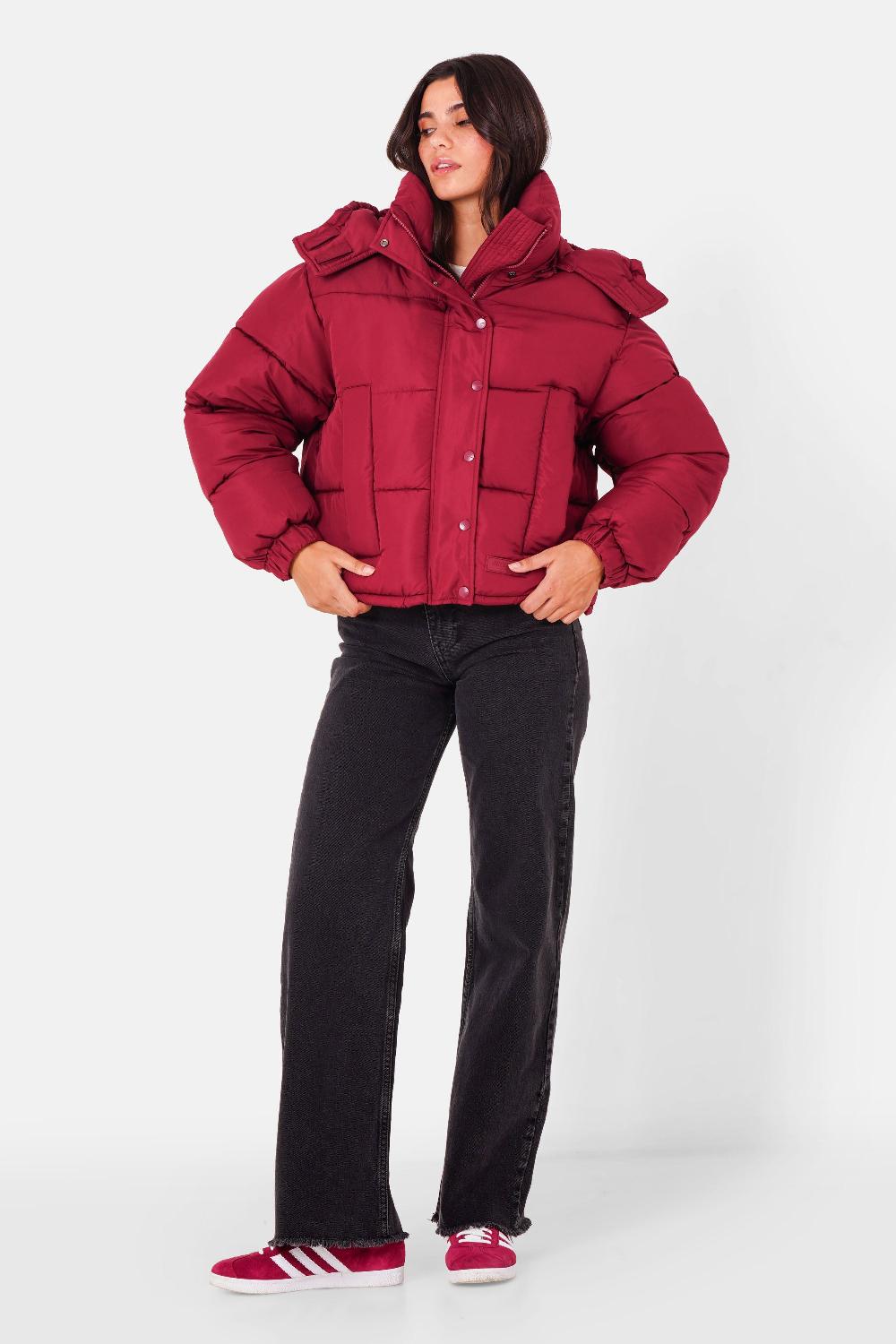 Sixth June Doudoune Courte Oversize Rouge Bordeaux