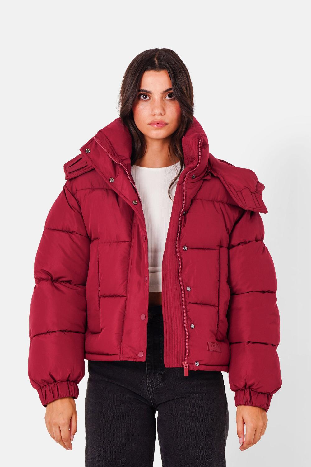 sixth june Doudoune courte oversize Rouge bordeaux