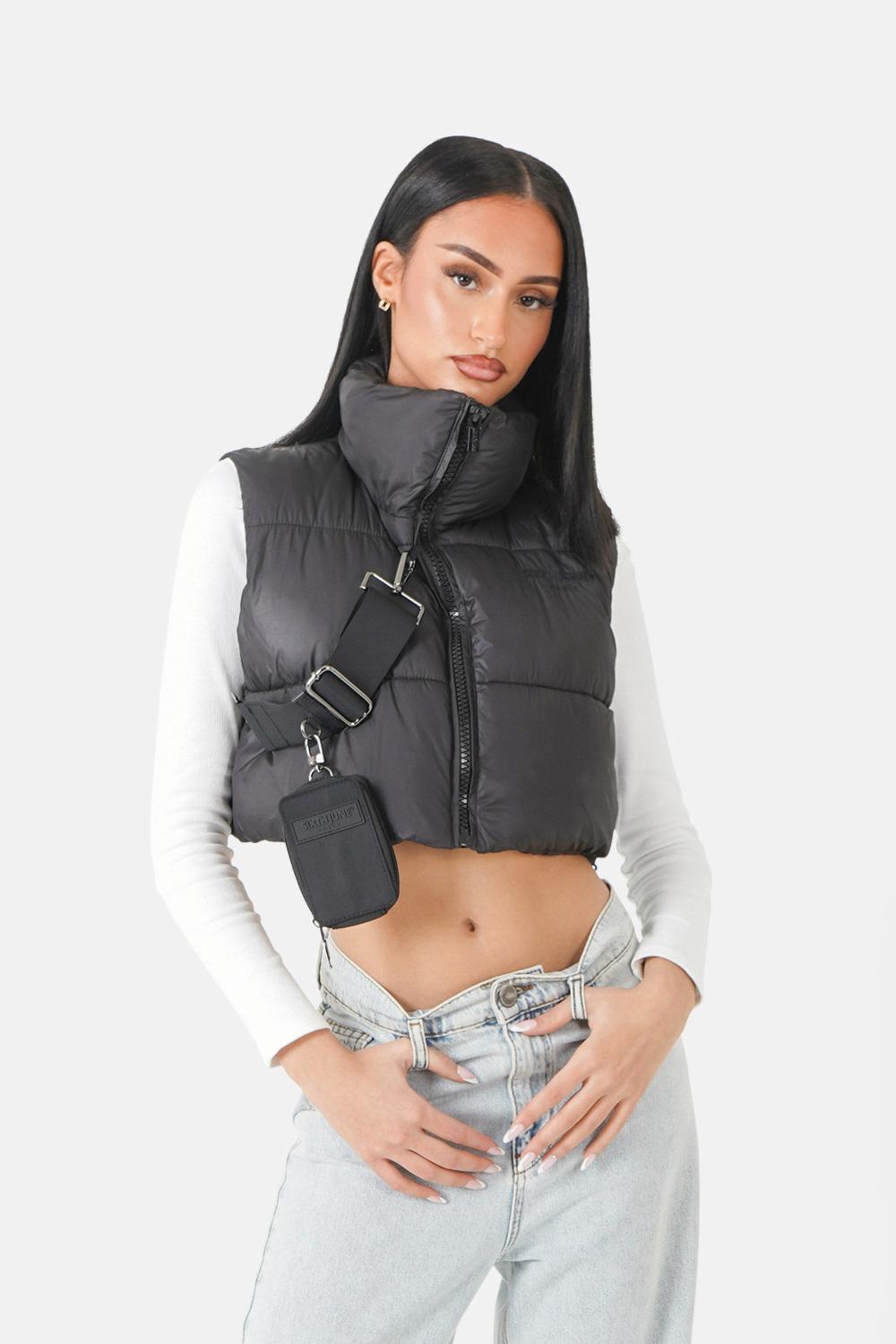 sixth june Doudoune courte + sac amovible Noir