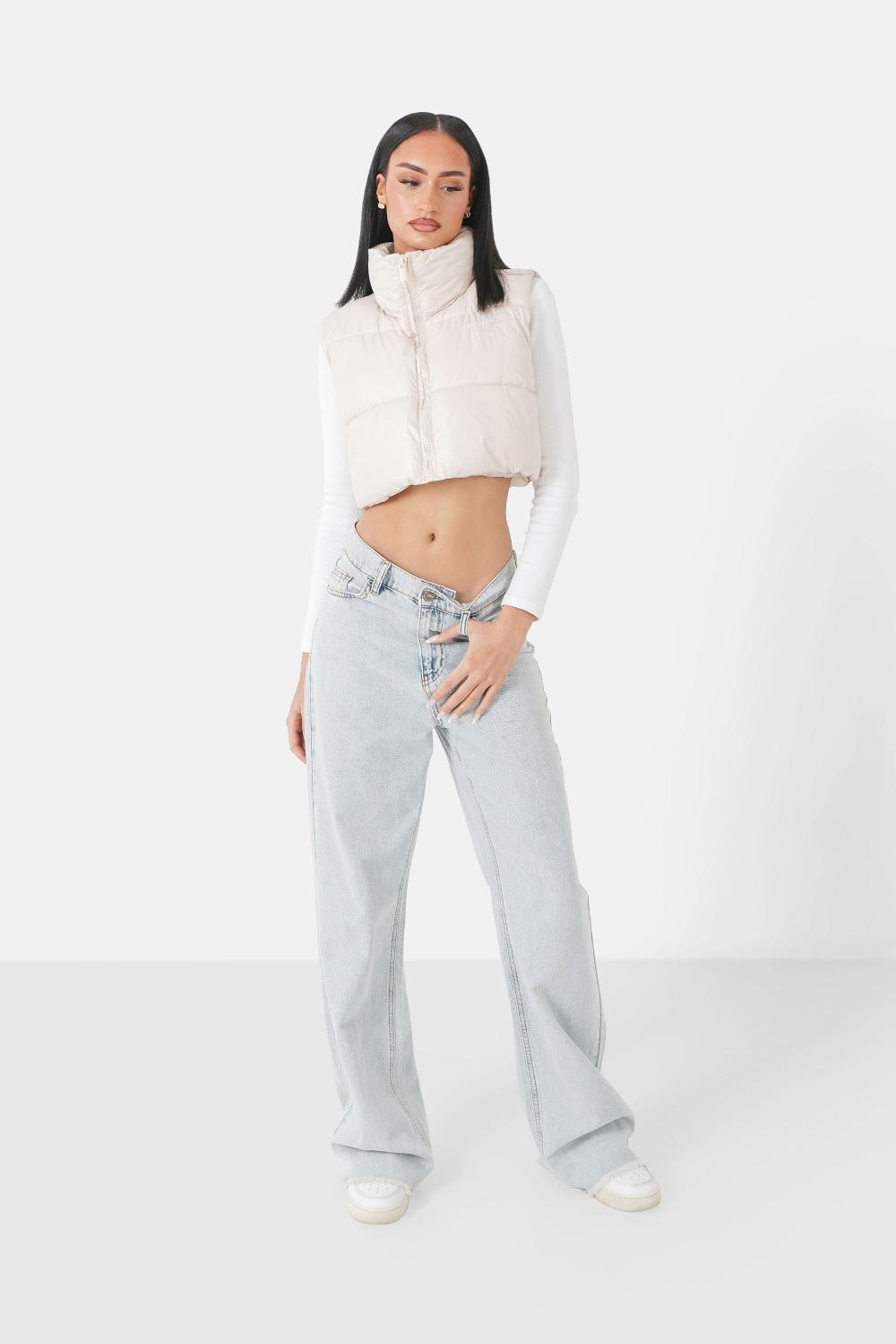 Sixth June Doudoune Courte Sans Manches Beige