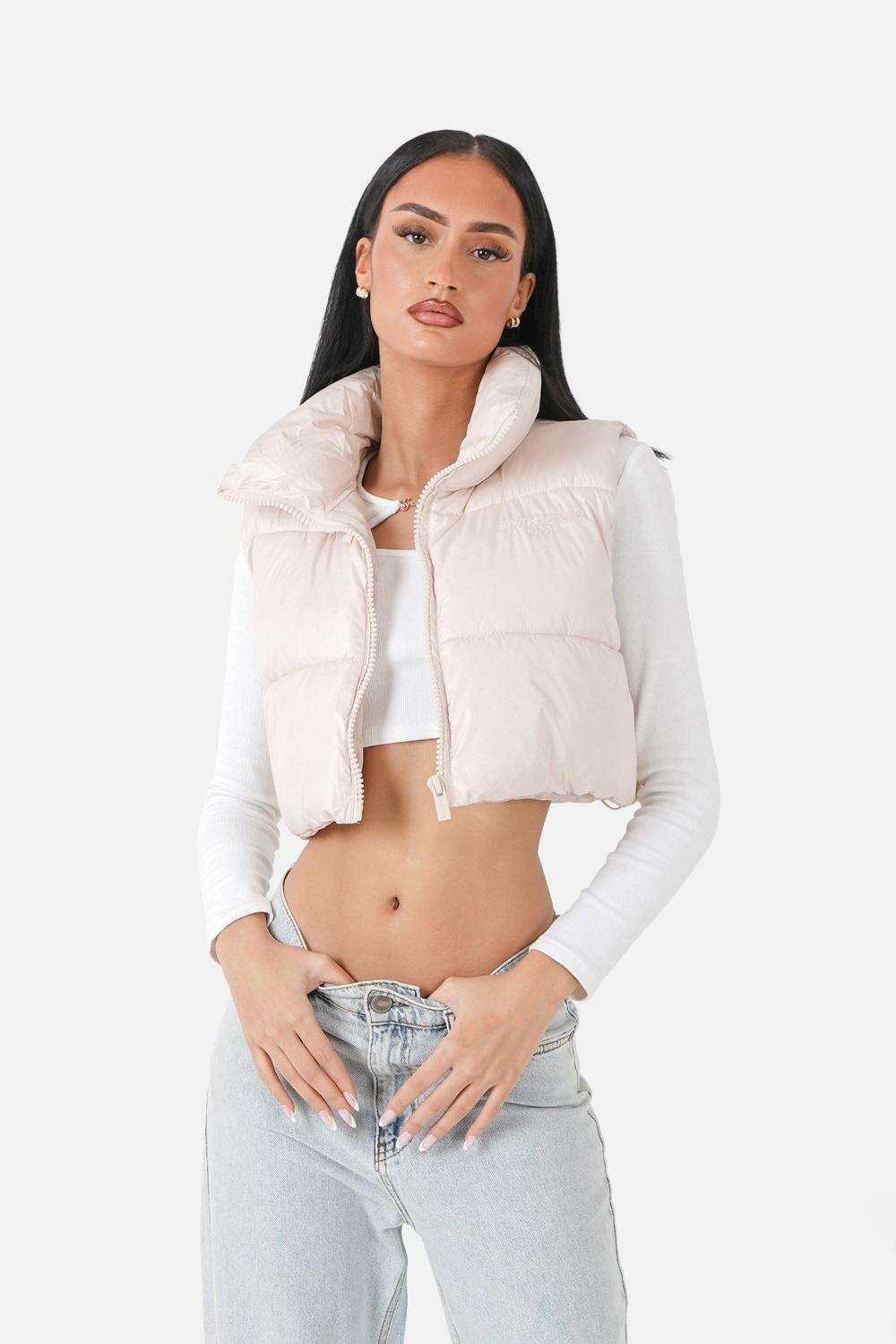 sixth june Doudoune courte sans manches Beige