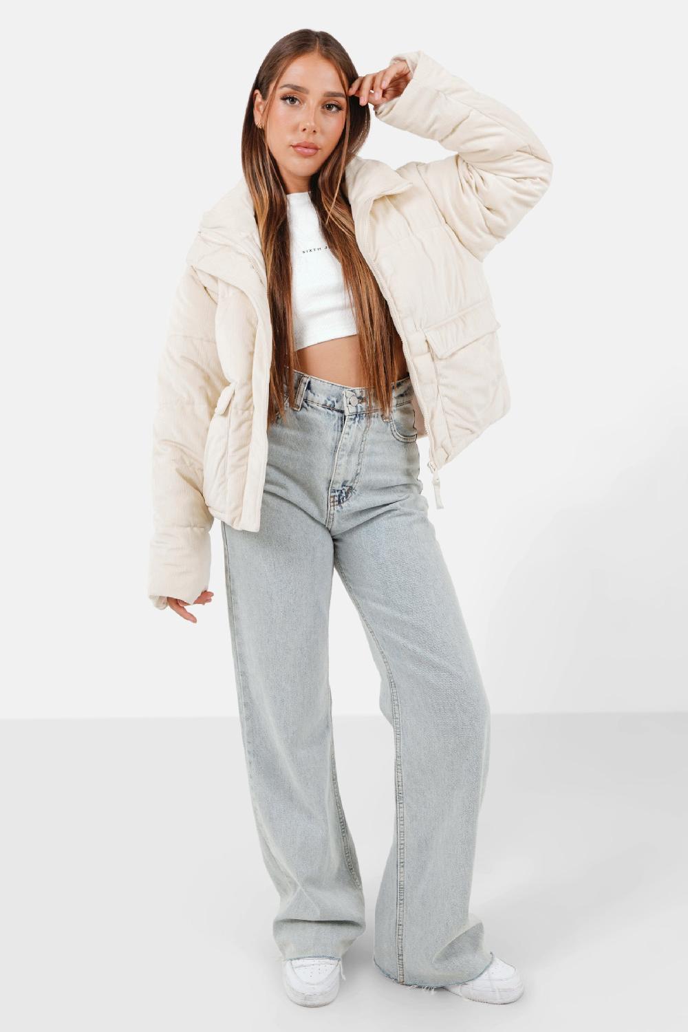 Sixth June Doudoune Courte Velours Blanc