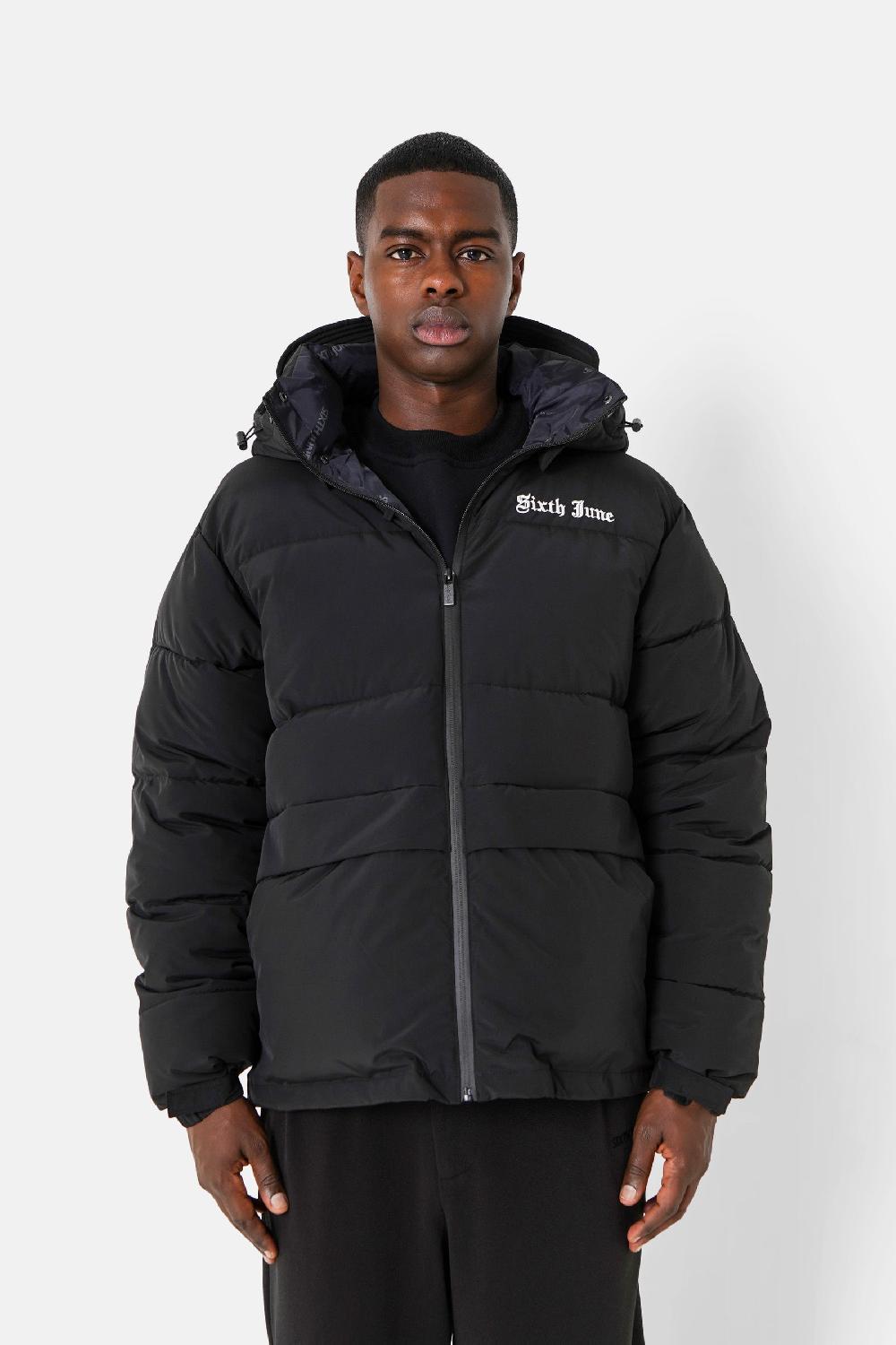 sixth june Doudoune CREW brodé Noir