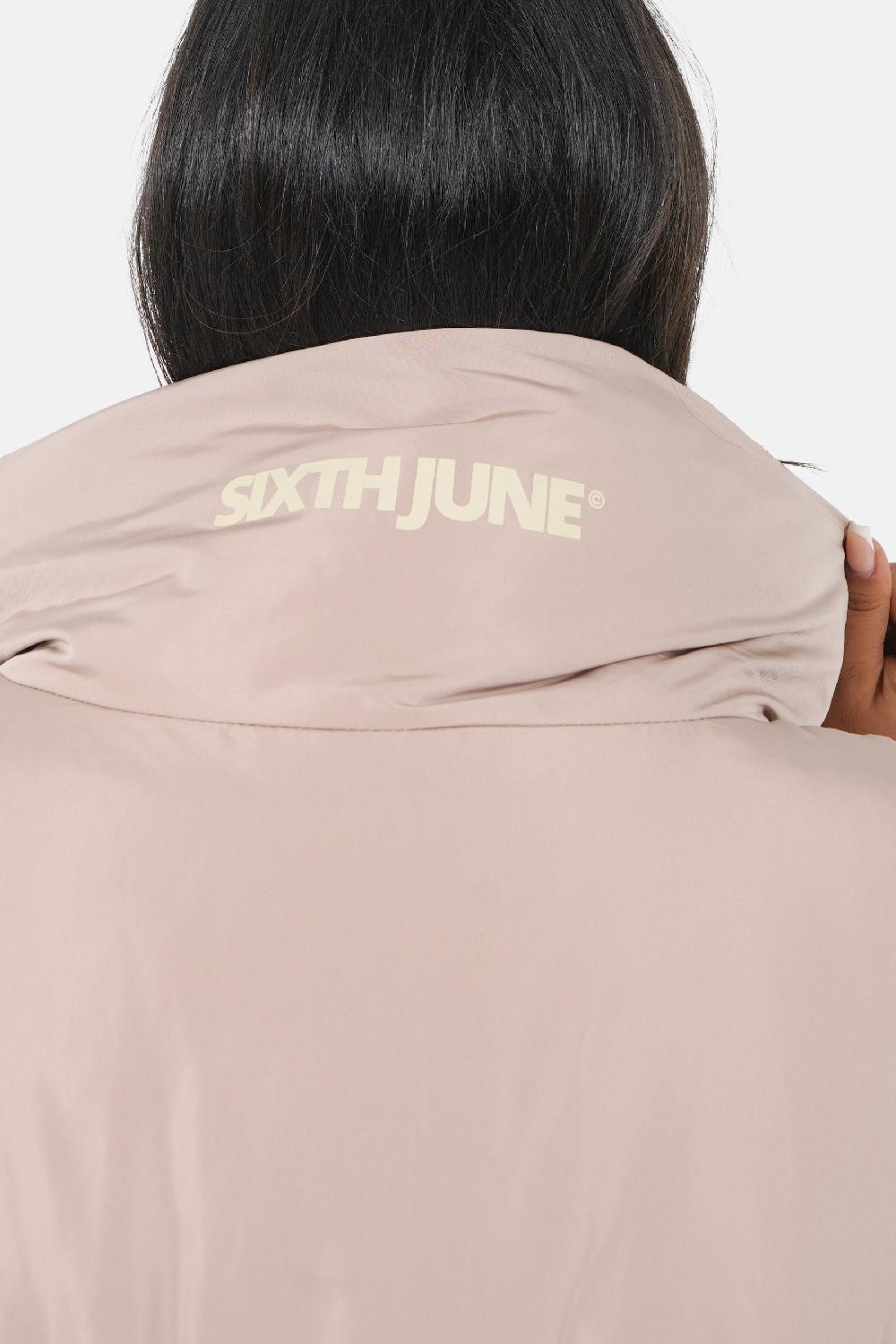 Sixth June Doudoune Longue Matelassée Beige