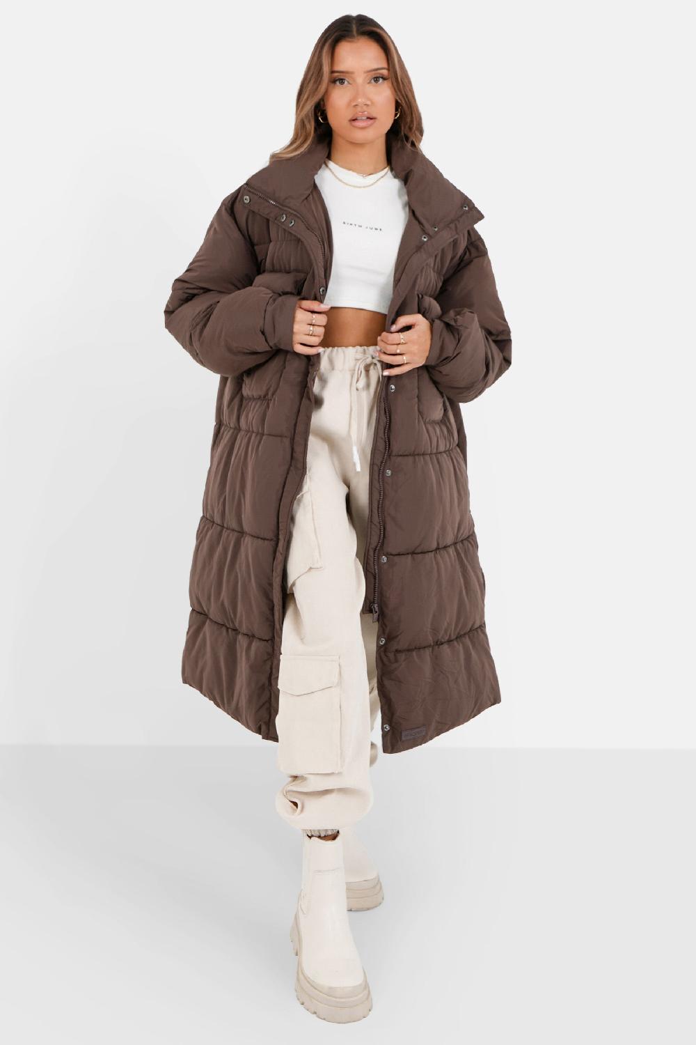 Sixth June Doudoune Longue Oversize Marron