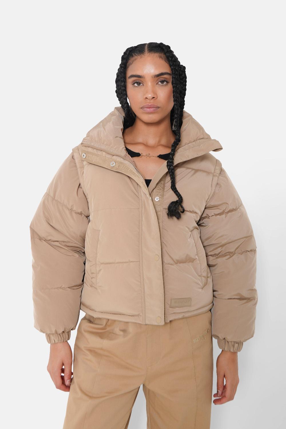 sixth june Doudoune manches amovibles Beige