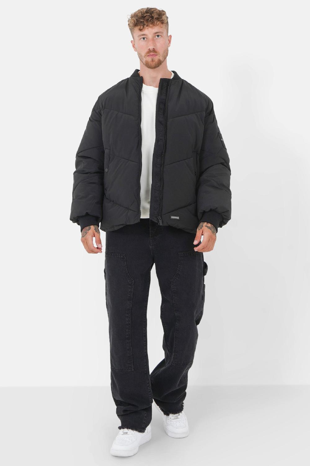 Sixth June Doudoune Matelassée Col Côtelé Noir