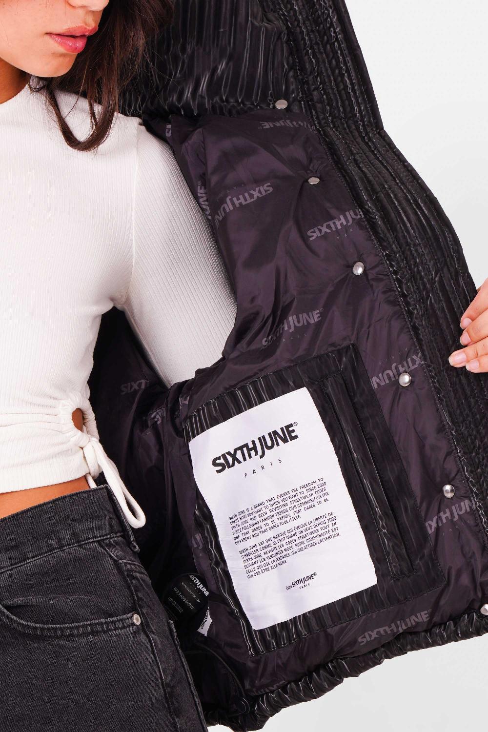 Sixth June Doudoune Oversize Brillant Noir