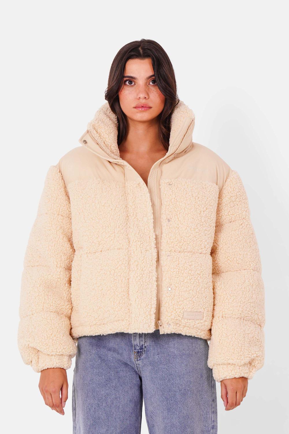 sixth june Doudoune oversize sherpa Beige