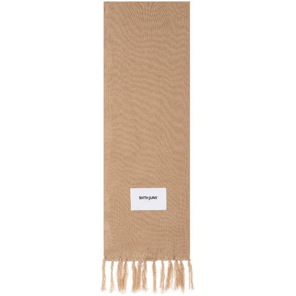 sixth june Echarpe frange logo patch Beige