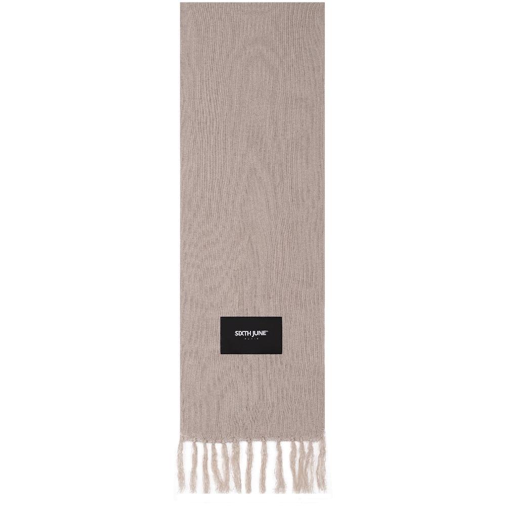sixth june Echarpe frange logo patch Beige