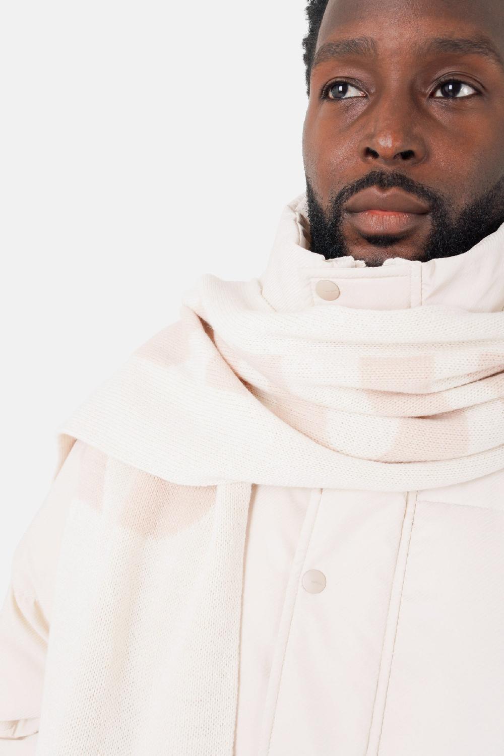 Sixth June Echarpe Grand Logo Franges Beige