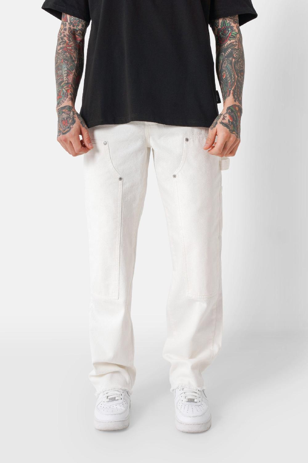 sixth june Jean carpenter effet usé Blanc