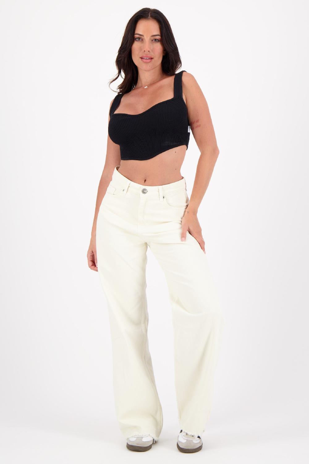 Sixth June Jean Denim Bas Usé Beige